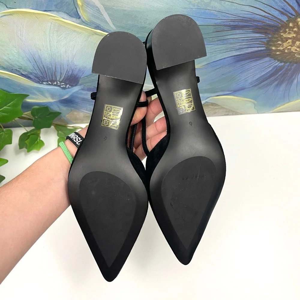 JEFFREY CAMPBELL Annemarie Slingback Pumps in Black Size 6 - Picture 11 of 15
